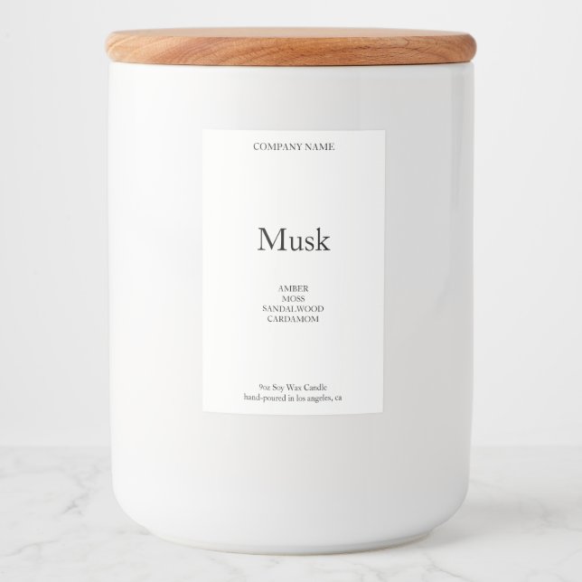 Bougie Étiquette Minimaliste Strong Simple Soy Wax (Devant)