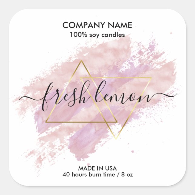 Bougie moderne abstrait produit étiquette fait mai (Devant)