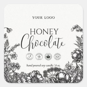 Bougie ou étiquette à savon noir et blanc