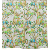 Bougie Parakeet rideau de douche Oiseau