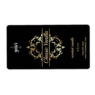 Bougie parfumée verticale à cadre doré de luxe