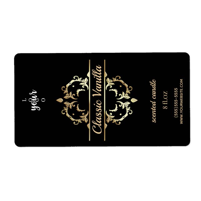 Bougie parfumée verticale à cadre doré de luxe (Devant)