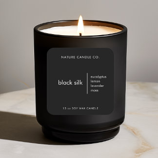 Bougie Personnalisée Étiquette Noir Et Blanc