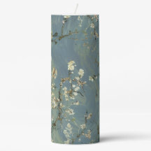 Bougie pilier Art Bleu sarcelle Fleur d'amandier V