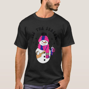 Bougie Snowman Shirt Women Kids Tis The Season Cut