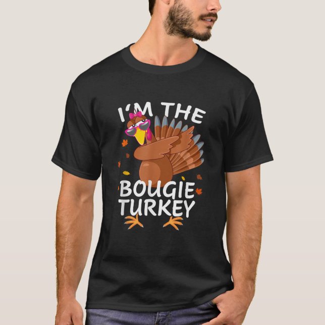 Bougie Turkey Matching Outfit Thanksgiving Pyjamas T-Shirt (Front)