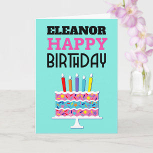 Bougies colorées Nom Bonne carte d'anniversaire
