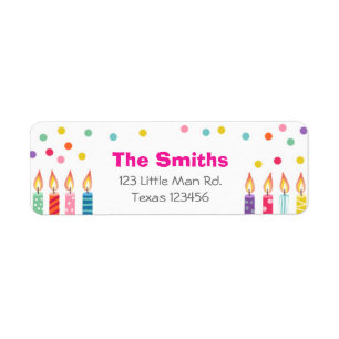 Bougies d'anniversaire de confettis d'étiquette d