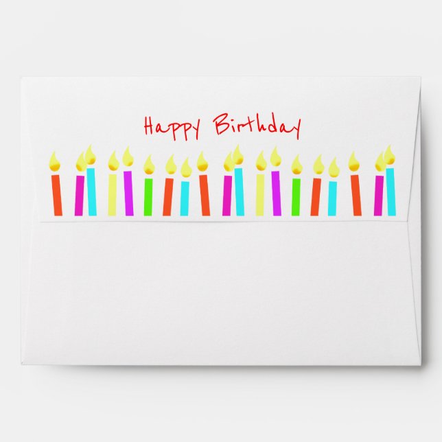 Bougies d'anniversaire joyeuse enveloppe d'anniver (Dos (Haut rabat))