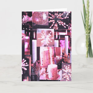 Bougies de Noël et étincelles Carte de vacances pl