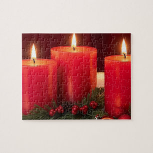 Bougies de Noël romantiques Puzzle