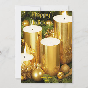 Bougies d'or Carte de Noël