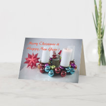 Bougies et carte de Noël de décors personnalisable