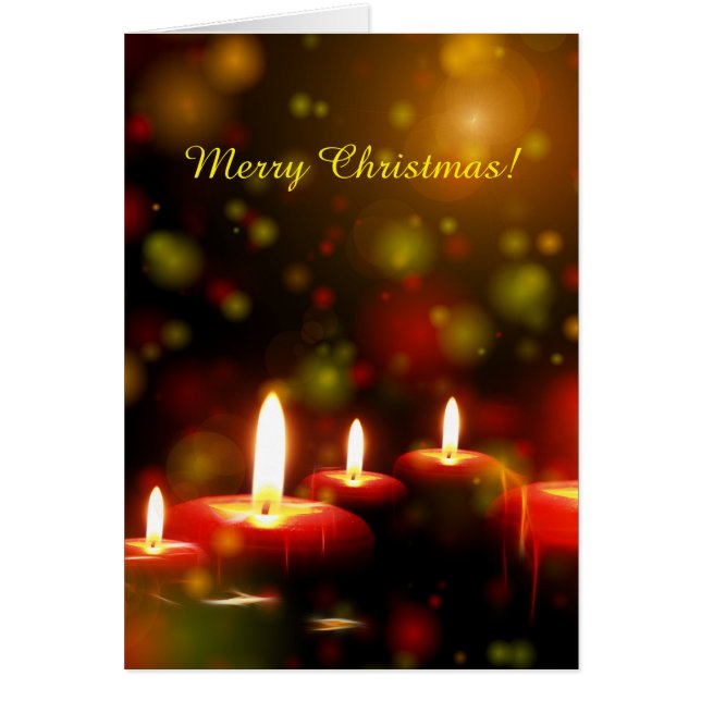 Bougies illuminer la soirée Carte de voeux de Noël (Devant)
