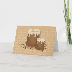 Bougies primitives Carte d'anniversaire