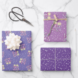 Bougies violettes 25e anniversaire sur papier d'en