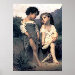 Bouguereau - Au Bord du Ruisseau Poster
