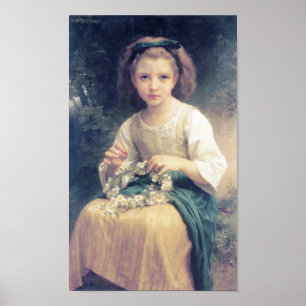 Bouguereau - Enfant Tressant une Couronne Poster