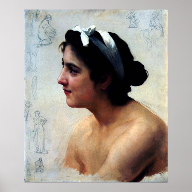 Bouguereau - Étude d'une Femme, Offrande à l'Amour Poster (Front)