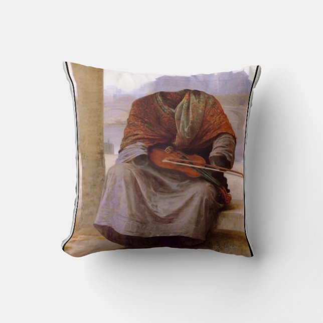 Bouguereau Invisible Bohemian Throw Pillow (Front)