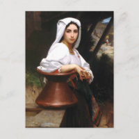 Bouguereau Italian Girl Drawing Water Postcard