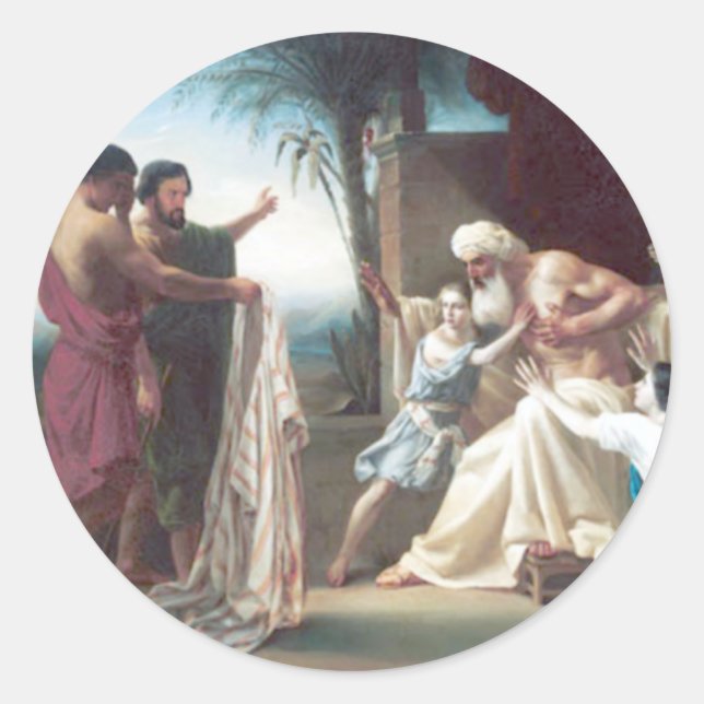 Bouguereau - Jacob Recevant le Tunique de son Fils Classic Round Sticker (Front)