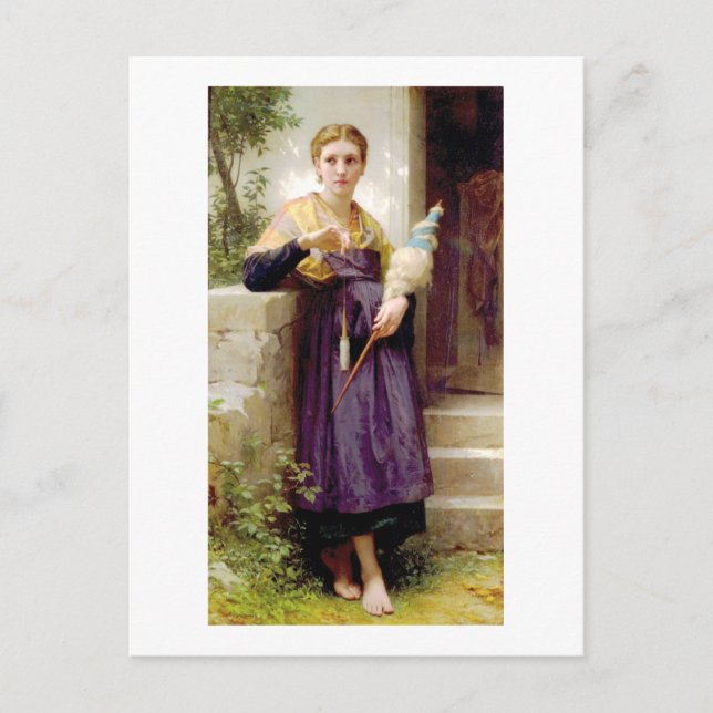 Bouguereau - La Fileuse Postcard (Front)