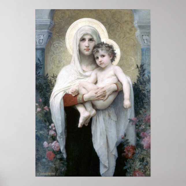 Bouguereau - La Madone aux Roses Poster (Front)