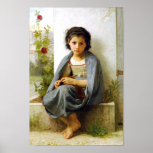 Bouguereau la petite affiche de tricoteuse