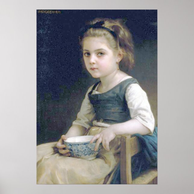 Bouguereau - Petite Fille au Bol Bleu Poster (Front)
