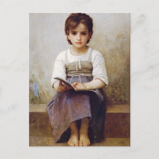 Bouguereau The Hard Lesson Postcard (Front)