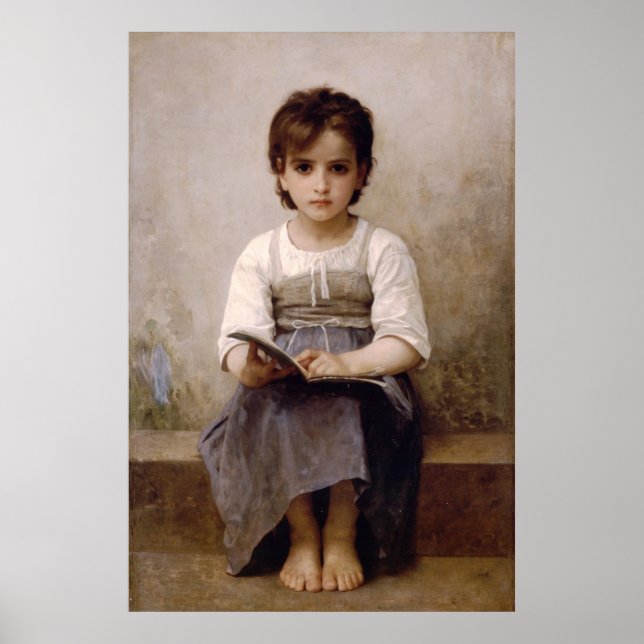 Bouguereau - The Hard Lesson Poster Print (Front)
