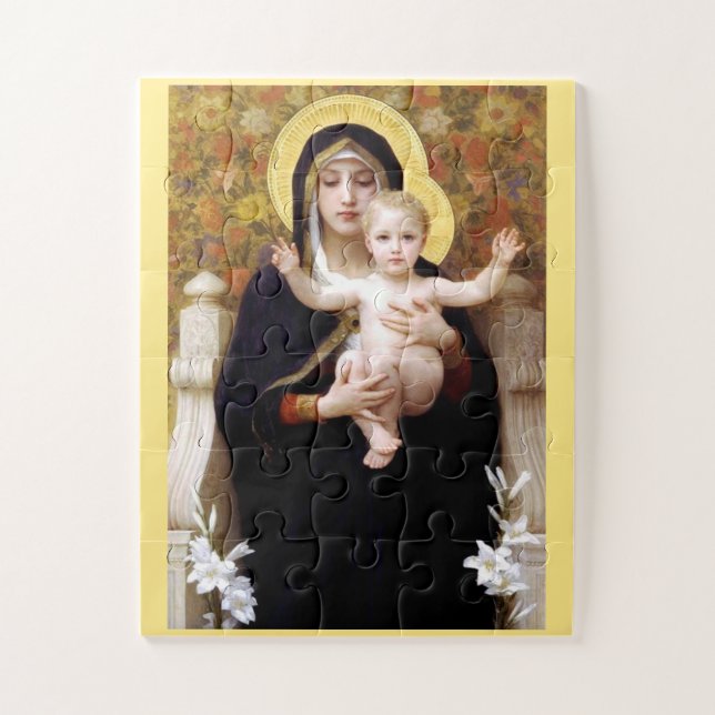 Bouguereau Virgin of the Lilies Jigsaw Puzzle (Vertical)