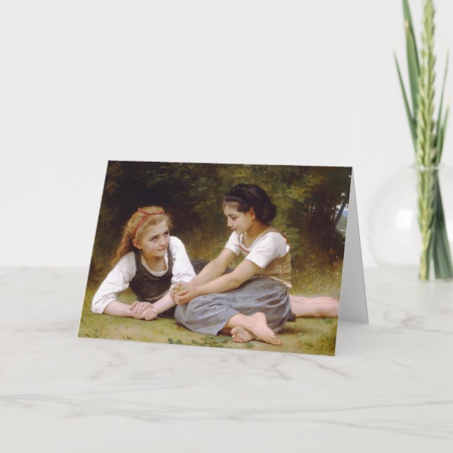 Bouguereau's 1882 The Nut Gatherers  Les noisettes Card (Front)