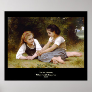 Bouguereau's 1882 The Nut Gatherers Les noisettes Poster