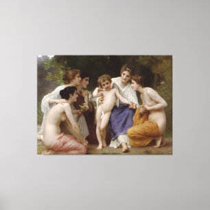 Bouguereau's Admiration (L'admiration) (1867) Canvas Print
