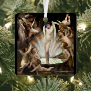 Bouguereau's Angels Surround Cupid Metal Ornament