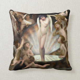 Bouguereau's Angels Surround Cupid Throw Pillow