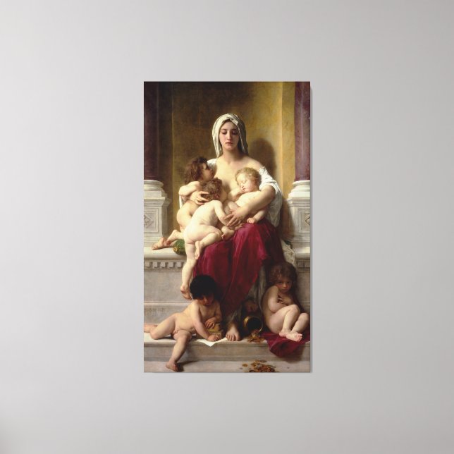 Bouguereau's Classic Painting Charity (La Charite) Canvas Print (Front)