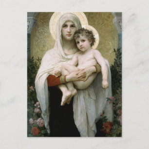 Bouguereau's The Madonna of the Roses (1903) Postcard