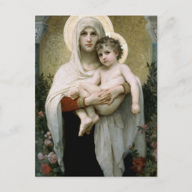 Bouguereau's The Madonna of the Roses (1903) Postcard (Front)