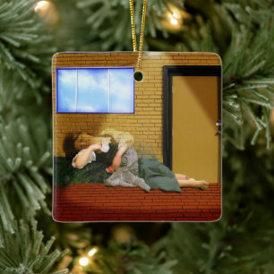 Bouguereau's Under the Night Light Ceramic Ornament