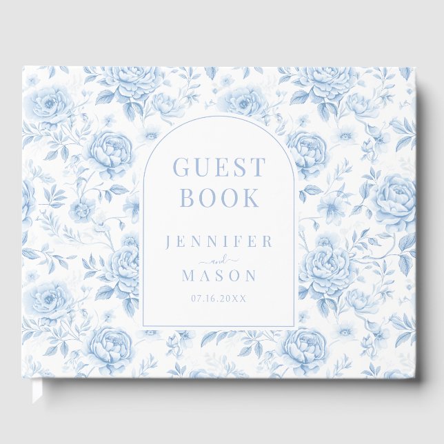 Bouho floral en porcelaine bleue livre d'or mariag (Recto)