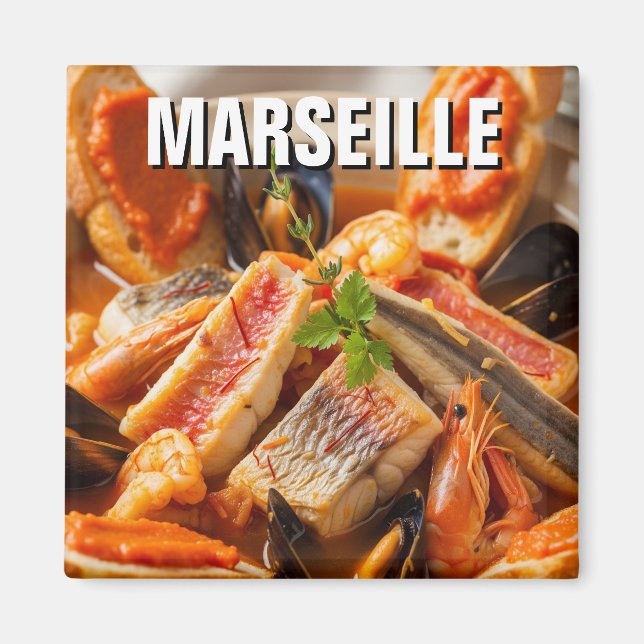 Bouillabaisse Marseille France Travel Magnet (Front)
