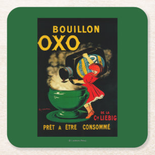 Bouillon OXO Vintage PoseterEurope Square Paper Coaster