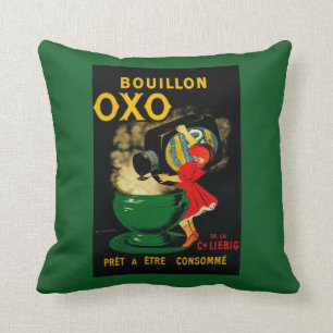 Bouillon OXO Vintage PoseterEurope Throw Pillow