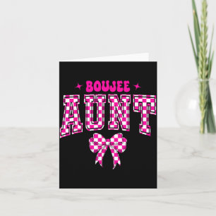 Boujee Aunt Nk Checkered Bow Birthday Family Match Card