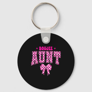 Boujee Aunt Nk Checkered Bow Birthday Family Match Keychain