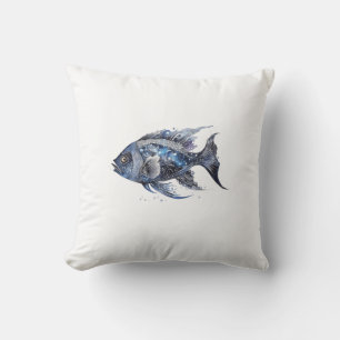 Boujee Black Fish Small Throw Pillow