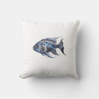 Boujee Black Fish Small Throw Pillow